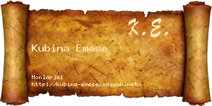 Kubina Emese névjegykártya