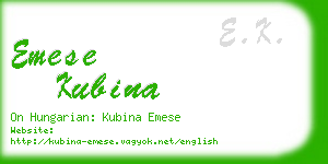 emese kubina business card